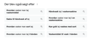 Illustration af relateret søgninger i Google